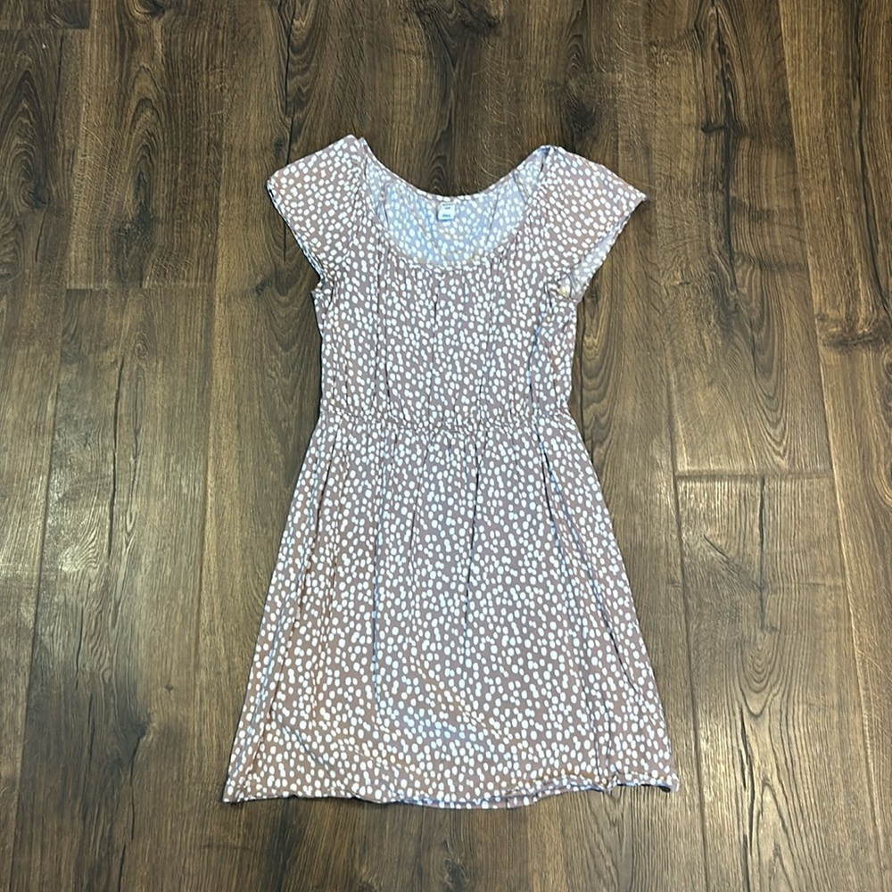 Old Navy Tan and White Dress